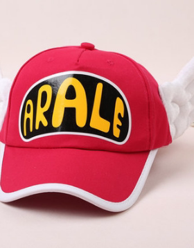 阿拉蕾天使翅膀棒球帽子百搭时尚字母卡通儿童糖果色斜纹可爱休闲