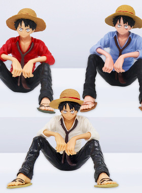 pvc路飞玩偶公仔手办海贼动漫周边车载男孩生日蛋糕装饰品摆件