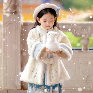 女童汉服高端马面裙套装超仙古风明制外套襦裙儿童加绒古装唐装冬