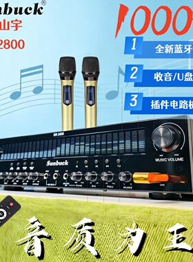SUNBUCK山宇SR2800HIFI功放1000W大功率蓝牙6.0卡拉OK光纤同轴U盘