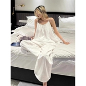 高级感纯欲风性感吊带睡衣女士夏季 可外穿 家居服套装 大码 宽松长裤