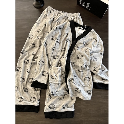可爱HelloKitty印花德绒睡衣女冬