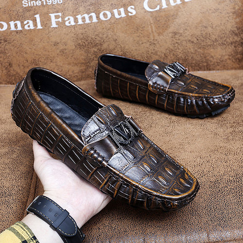 秋季新款男士豆豆鞋真皮韩版爆款