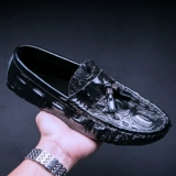 2024 Spring Men's Dou Doudou Shoes Кожаные социальные дух мальчики Lazy Shoes Tide Thos