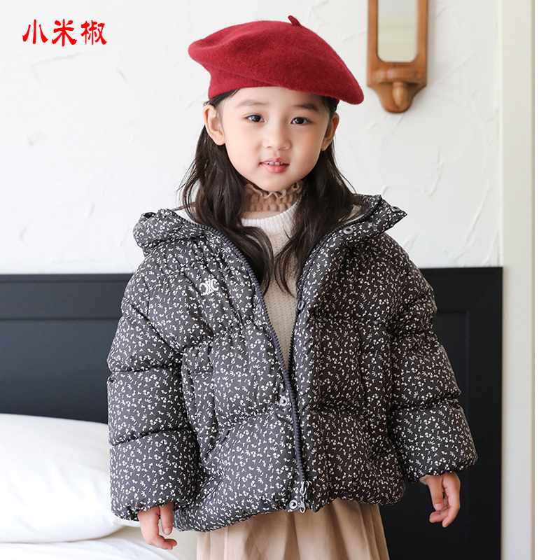 女童碎花羽绒服冬季保暖面包服