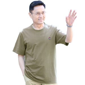 纯棉爸爸夏装短袖T恤中老年圆领