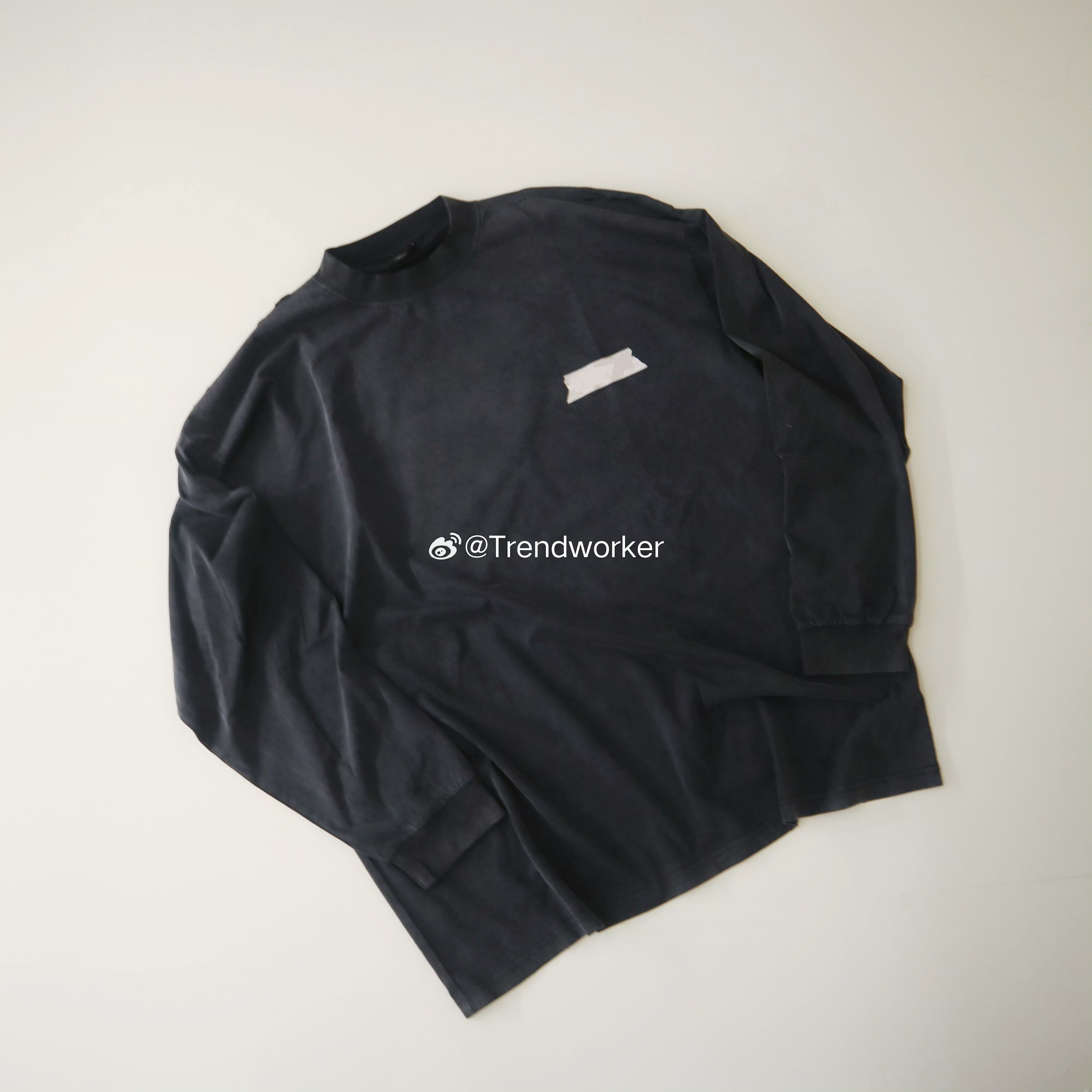 new！！！26SS新款 美纹纸LOGO胶带 水洗做旧破坏长袖