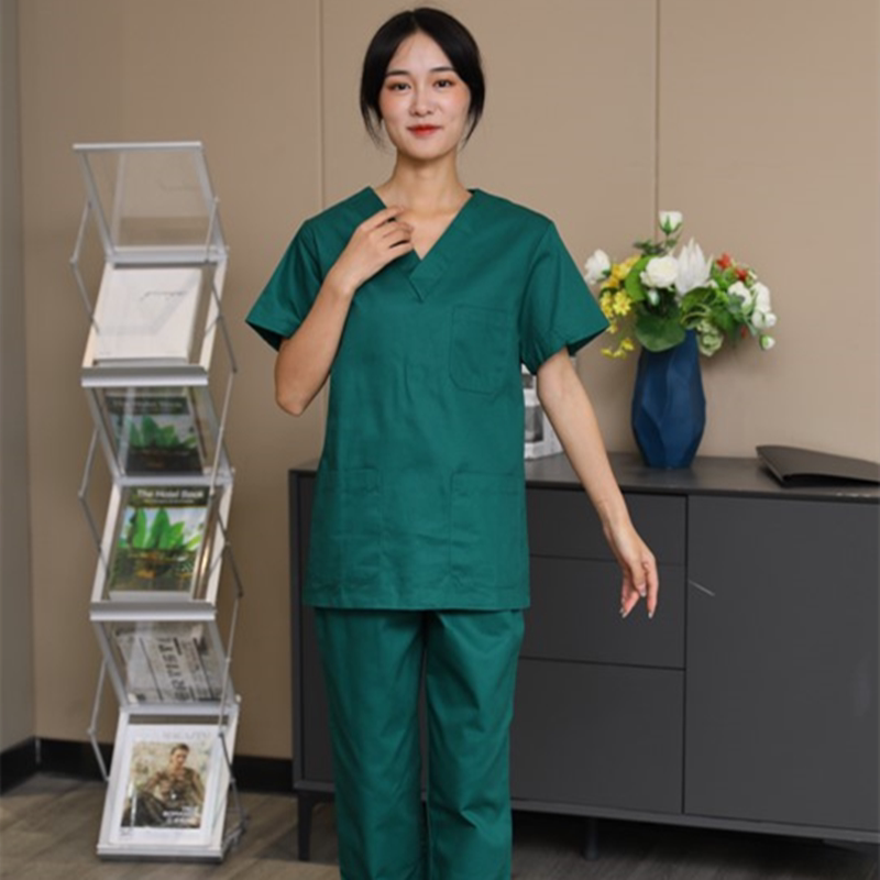 纯棉洗手衣短袖分体套装手术室医生工作服医院男女款隔离衣美容院