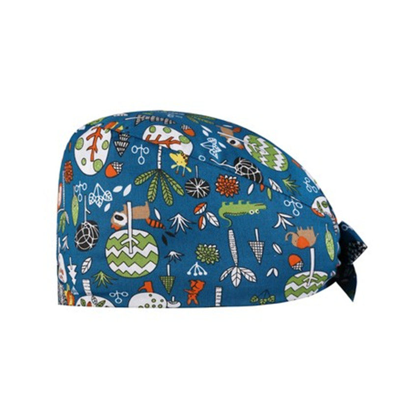 COTTON OPERATING ROOM PRINTED HATS MALE AND FEMALE DOCTORS WORK CAPS NURSE CAPS BANDANAS SURGICAL HATS COSMETIC DENTISTRY
