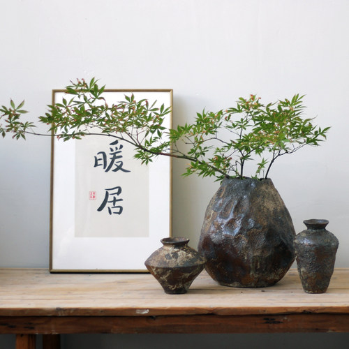 陶瓷景德镇侘寂复古花瓶摆件陶罐