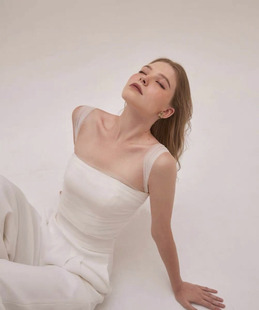 泰国潮牌小众设计网纱抽褶裹胸吊带内搭背心纯欲修身 上衣女 短款