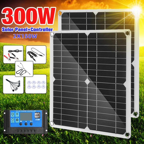 跨境25w*2太阳能套件 2合1光伏系统组件 solar panel kit