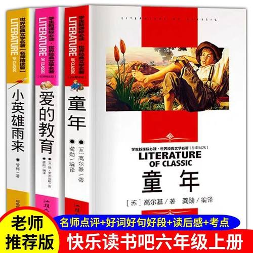 童年爱的教育小英雄雨来6六年级上册必读课外书全套3本正版高尔基名师精读版快乐读书吧语文老师推荐小学生阅读物故事书籍课本同步