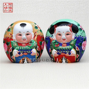无锡惠山泥人精品无锡特产麒麟大阿福摆件大师纯手工传统民间特色