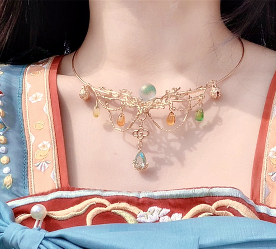 原创瑶遇见神鹿项圈璎珞汉服汉元素王者荣耀瑶瑶公主项链