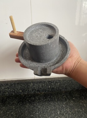 传统纯手工石磨风水摆件文化教育