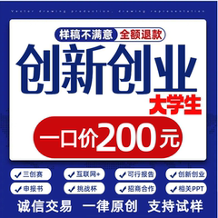 商业计划书撰写大学生创新创业挑战杯可研报告融资项目PPT制作