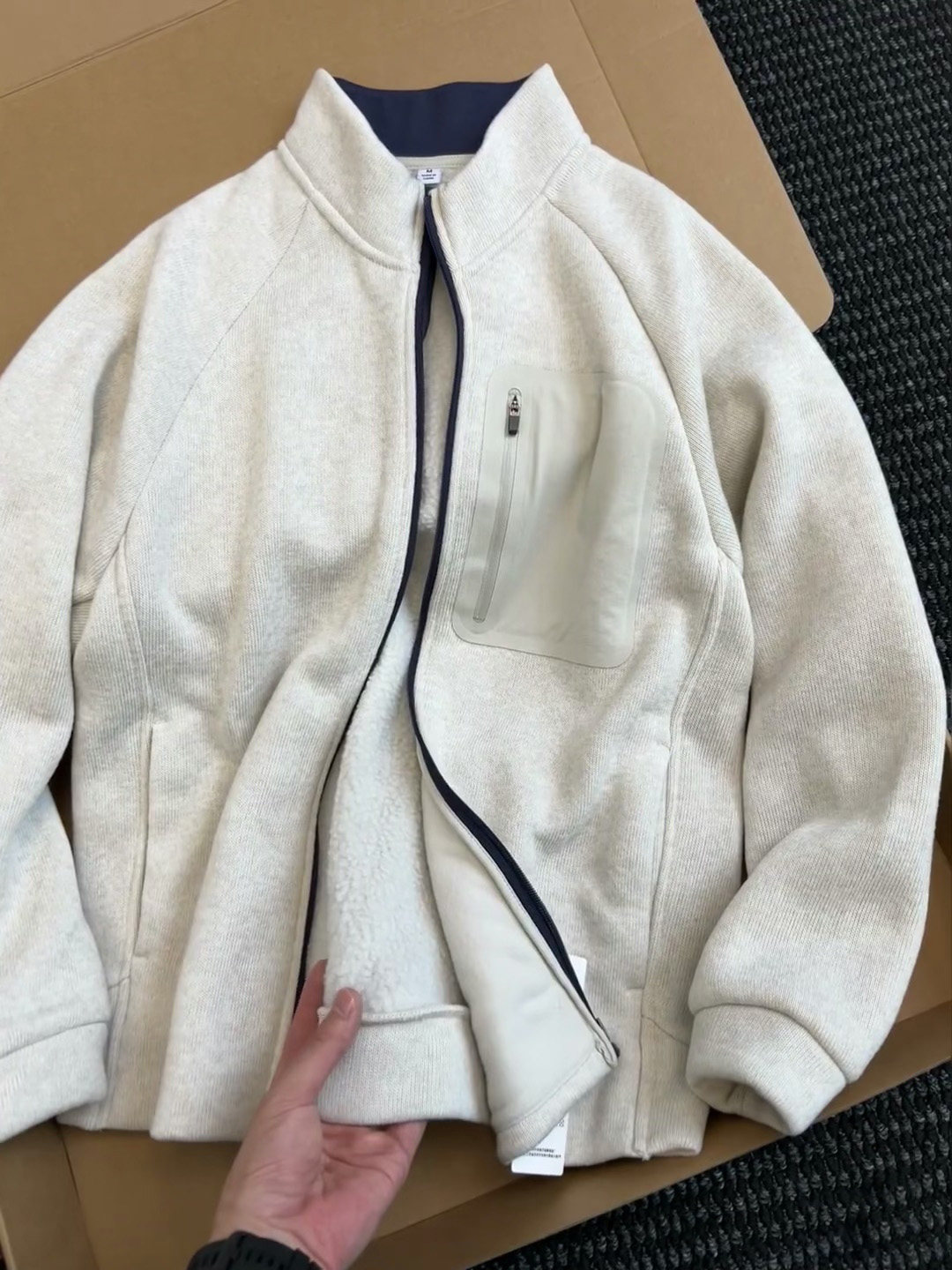 Sumu · Autumn and Winter Outdoor Fleece Jacket, Loose Stand-Up Collar, Warm Knitted Polar Fleece Jacket for Men and Women