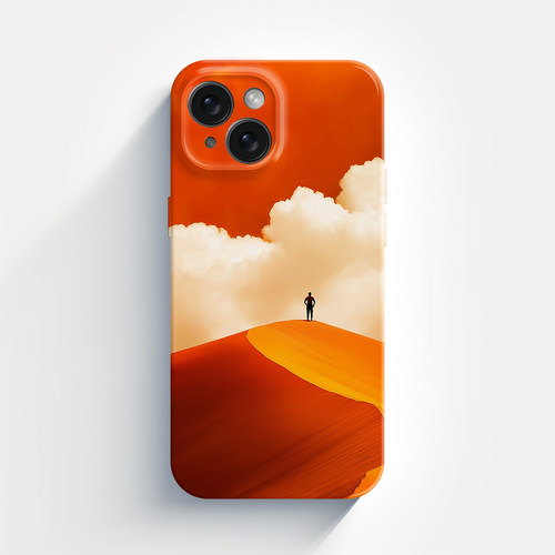 守望高级摄影适用于iphone15promax苹果15手机壳14质感时尚橘黄色16新款13/14pro的菲林壳高级感12沙丘云彩