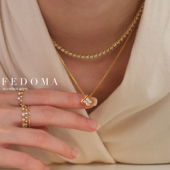 在途Fedoma一链四戴可拆卸项链锆石镶嵌叠戴高级小众官方授权