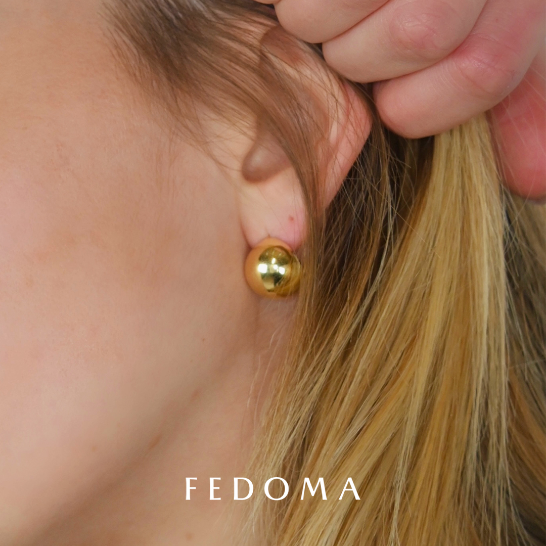官方授权Fedoma极简风半圆球圆形亮面小众高级耳环耳钉25SS新款