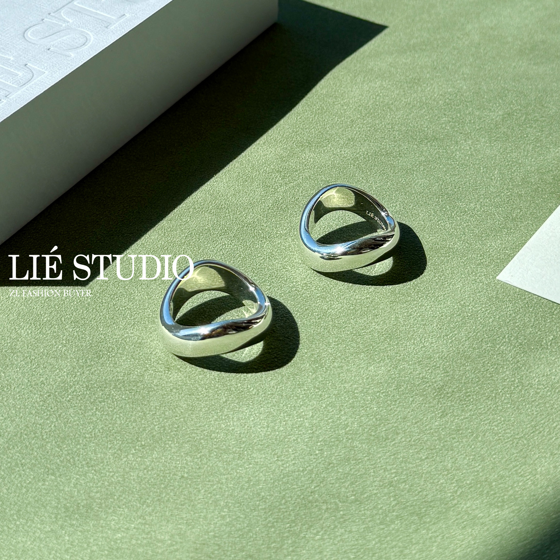 现货Lie Studio曲线V形波浪线条戒指极简风丹麦简约高级官方授权