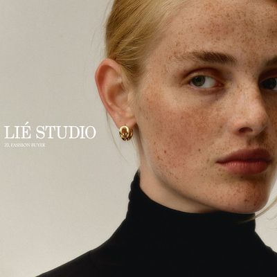 现货Lie Studio曲线U形几何镂空耳环简约小众丹麦官方授权25SS