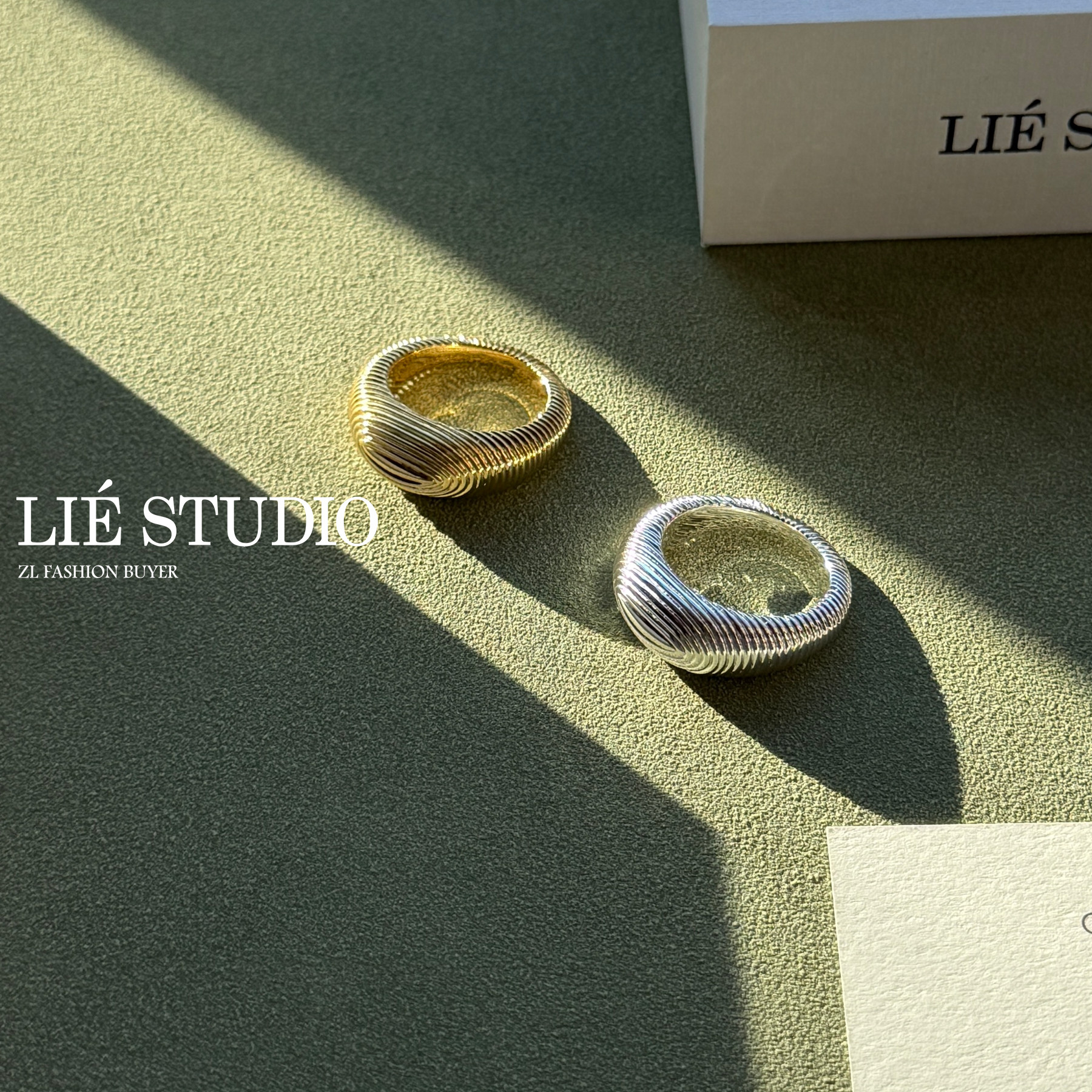 现货新款Lie Studio螺旋纹理椭圆立体丹麦极简风高级戒指官方授权