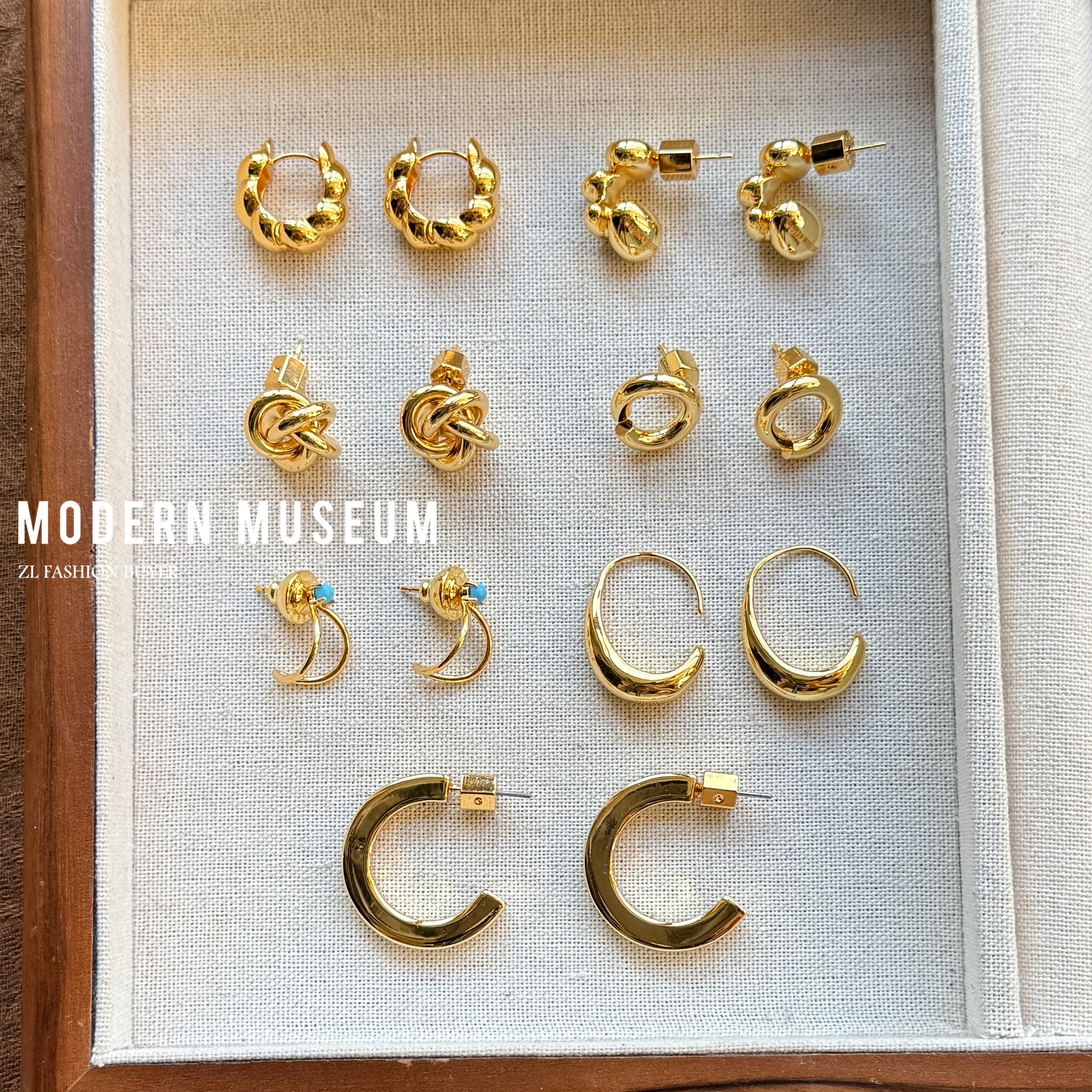 现货Modern Museum极简风金属几何系列简约高级感耳环耳钉日常款