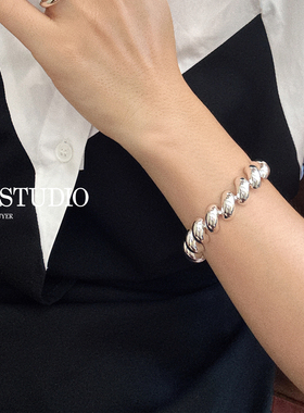 现货Lie Studio螺旋纹理波纹褶皱极简风高级小众手链手镯官方授权