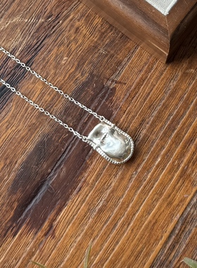 现货Ensage日本纯银福袋立体褶皱波纹开口招财袋纳福项链高级百搭