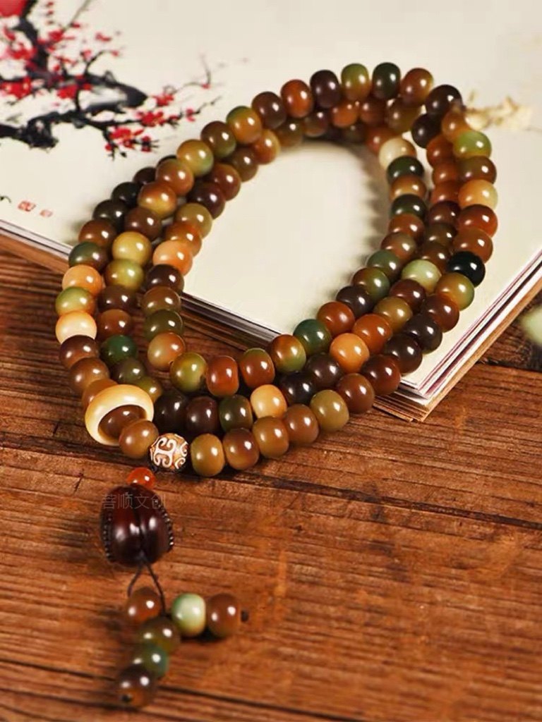 敦煌问天风化菩提108颗手持长串手串男女佛珠念珠手链挂脖菩提子