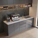 公司水吧台家用餐边柜公司茶水台一体靠墙洗切台大理石操作台定制