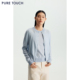 PURE TOUCH26春夏新款 圆领针织开衫 商场同款 宽松立体绣绵羊毛衫