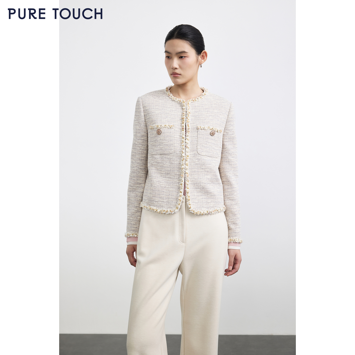 PURETOUCH小香风粗花呢短外套