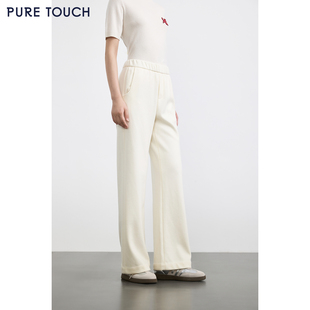 松紧腰加厚长裤 商场同款 25秋冬软糯高腰直筒休闲裤 TOUCH女装 PURE