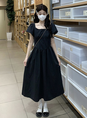 女大童气质黑色连衣裙夏季新款