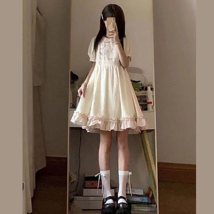 女大童连衣裙夏季初中生12-15岁女孩多巴胺洛丽塔公主蓬蓬蛋糕裙