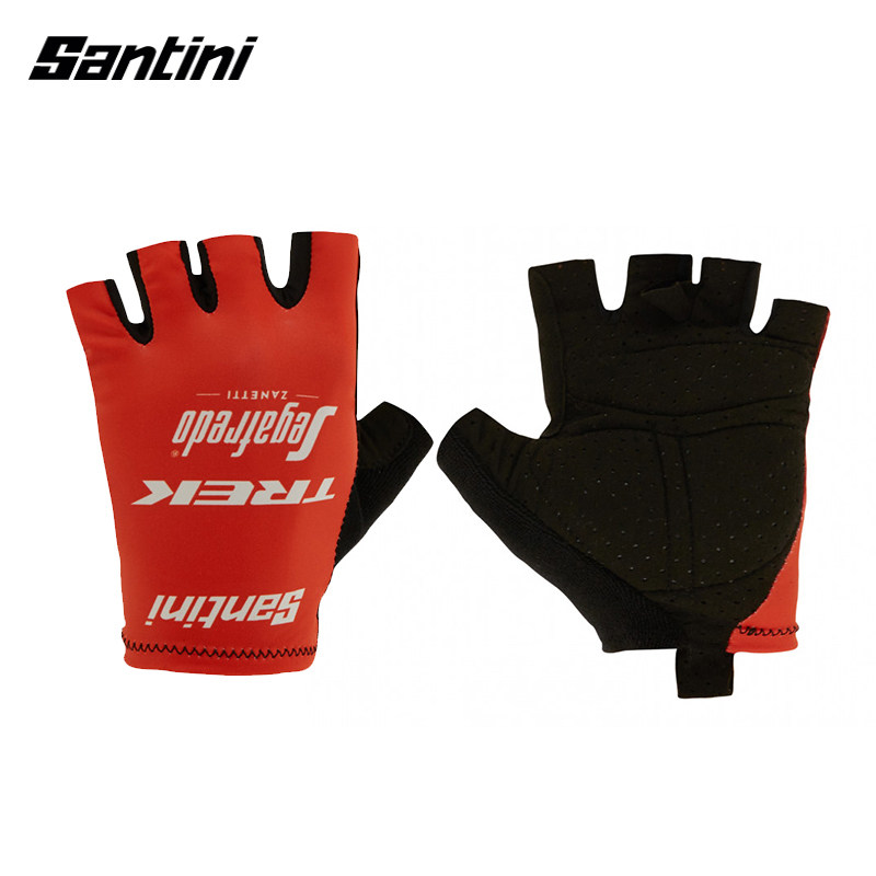 意大利SANTINI TREK联名款崔克车队公路自行车骑行手套短指山地车
