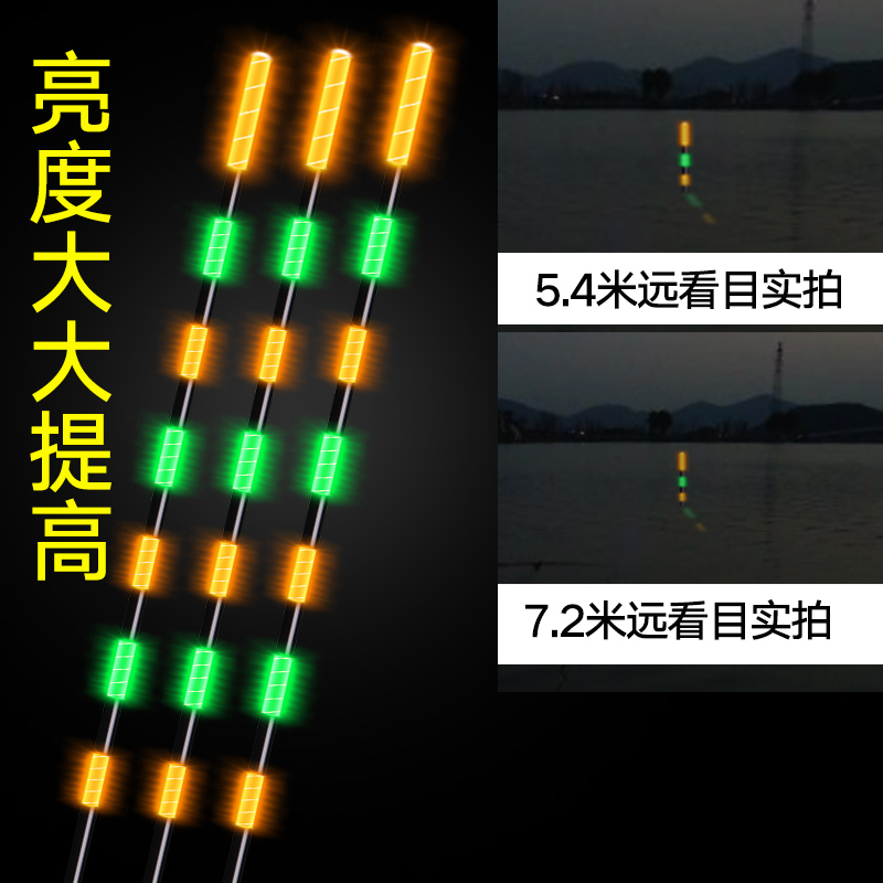 福翼纳米夜光漂高亮鲫鱼漂加粗醒目电子漂灵敏夜钓浮漂大物鲤鱼漂