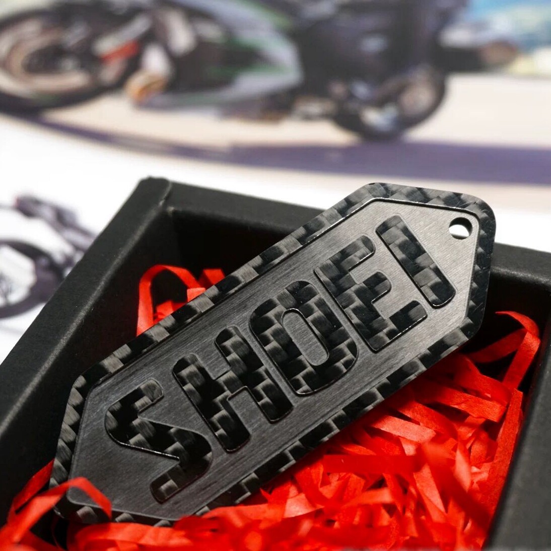 SHOEI碳纤维钥匙扣挂件饰品
