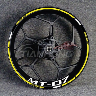 新款机车MT-03 07 09 10轮毂改装轮圈钢圈反光防水贴花贴纸