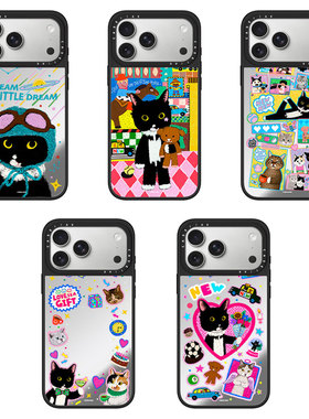 CASEJiAK Lin黑猫牛牛奶牛猫适用于iPhone苹果17 16Pro Max手机壳15/14Plus磁吸13 12pro max手机保护壳套