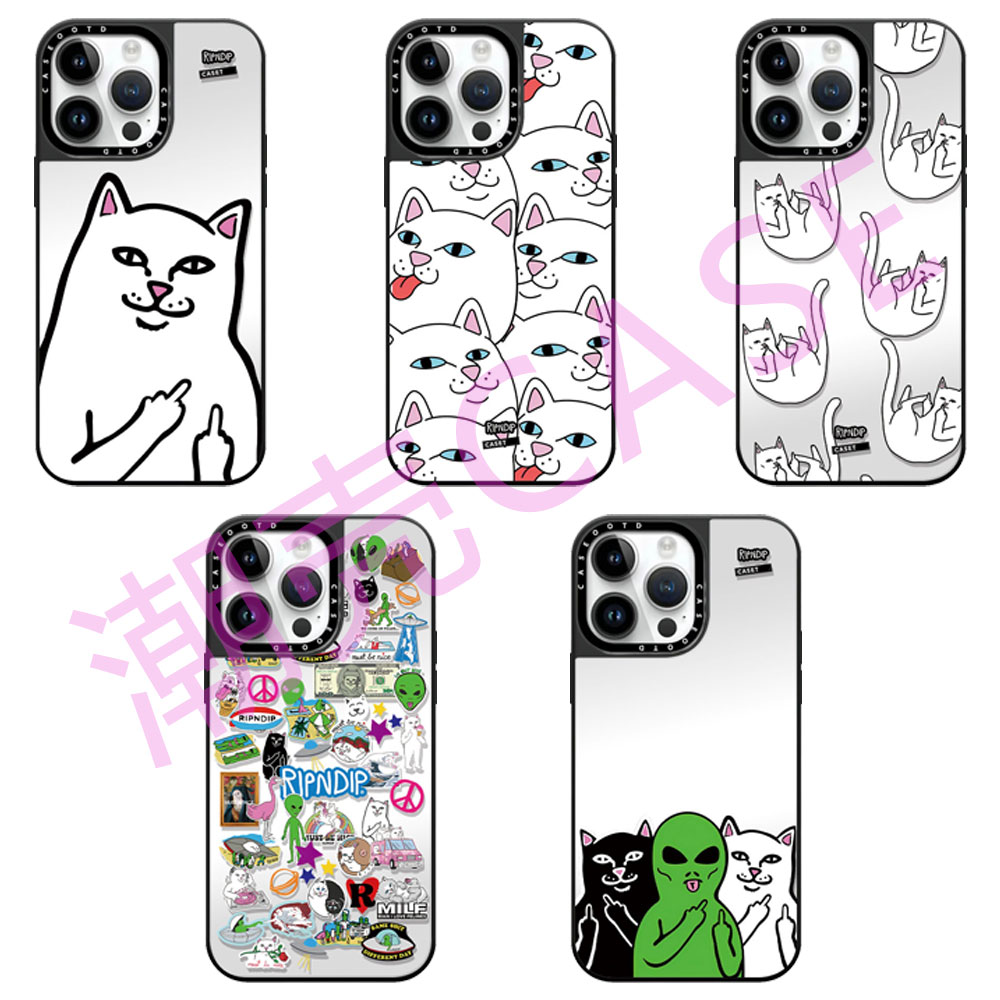 CASEOOTD中指搞怪猫咪适用于苹果17Pro Max磁吸iPhone17/16/15/14 plus13 12pro max手机壳镜面11保护套