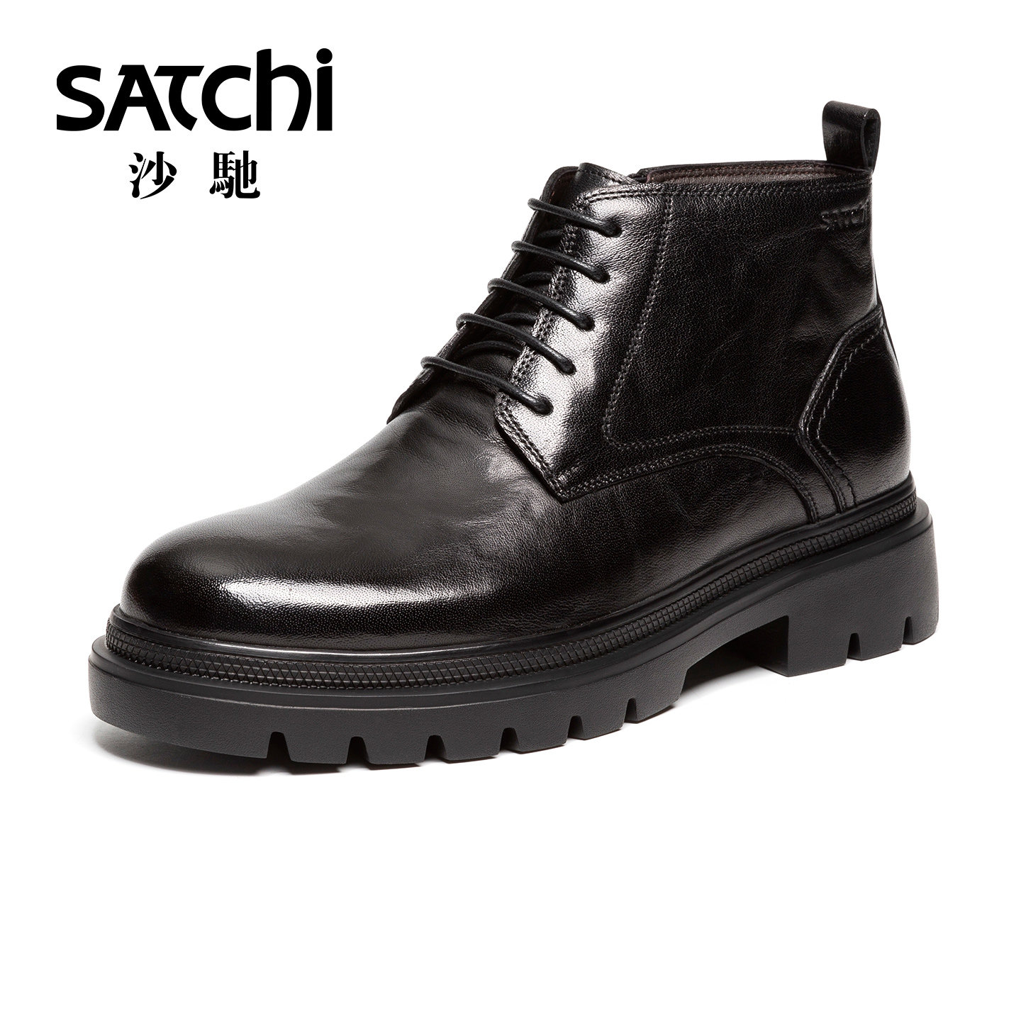 沙驰男士加绒保暖马丁靴男鞋2025冬新款厚底增高防滑皮靴真皮棉靴,流行男鞋,马丁靴,淘宝优惠券,粉丝福利购,淘宝优惠卷