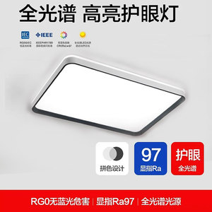新款长方形现代简约房间灯全光谱吸顶led卧室灯客厅灯具大气家用