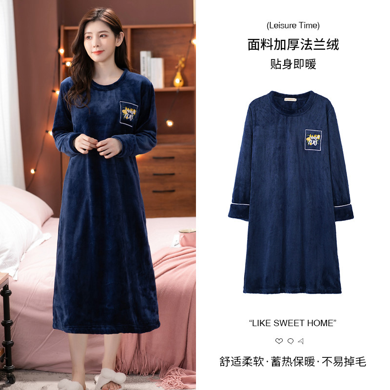 加厚睡裙女秋冬季长款过膝珊瑚绒保暖宽松中老年妈妈法兰绒居家裙,女士内衣/男士内衣/家居服,睡裙,淘宝优惠券,粉丝福利购,淘宝优惠卷