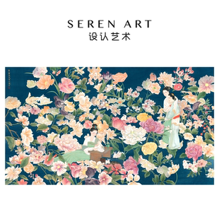 新中式 SEREN ART 梦尽落花间 饰画740片珠光烫金拼图 美学艺术装