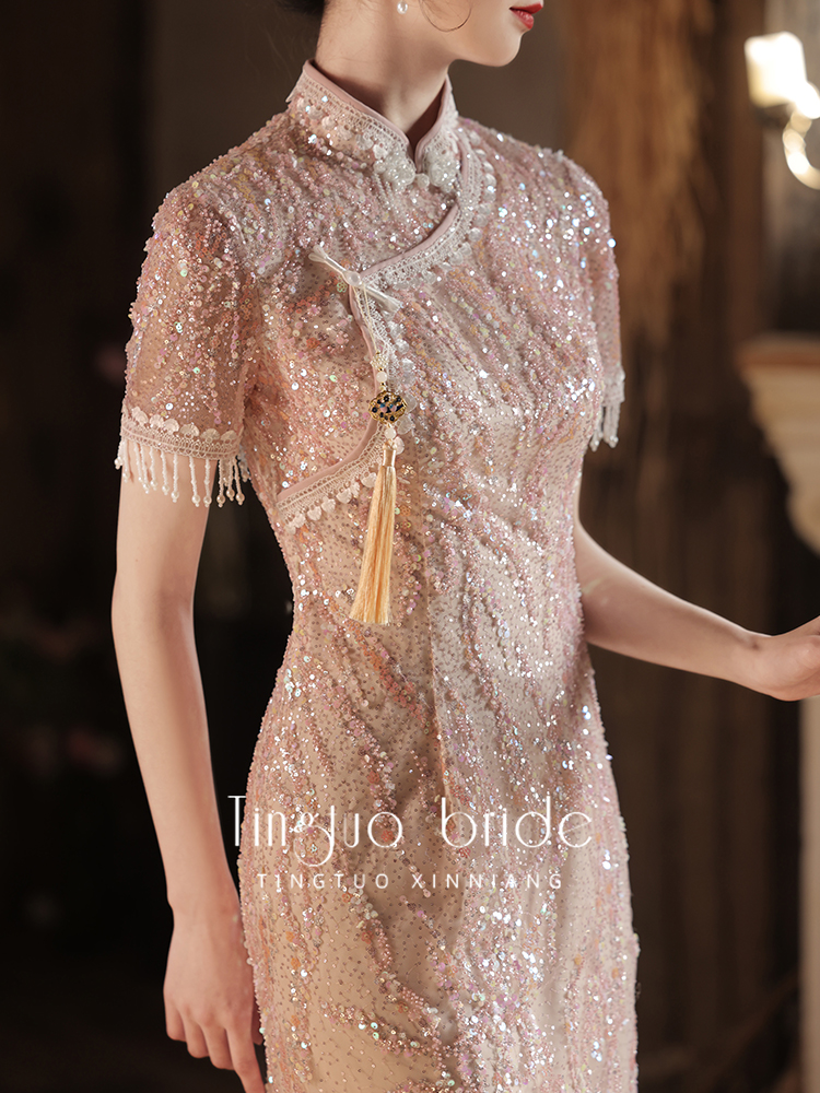 Evening dress for bride, cheongsam, wedding dress, suitable for teen, Chinese style Evening dress for bride, cheongsam, wedding dress, suitable for teen, Chinese style