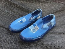 VANS C2H4 SLIP ON  蓝染 补丁 拼接 板鞋休闲鞋 做旧